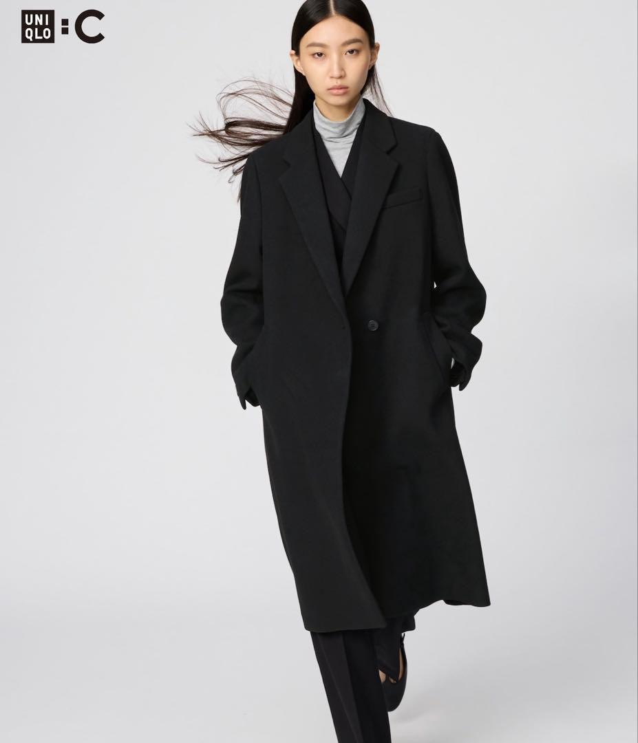 UNIQLO C ロングコート　黒　XL 2025