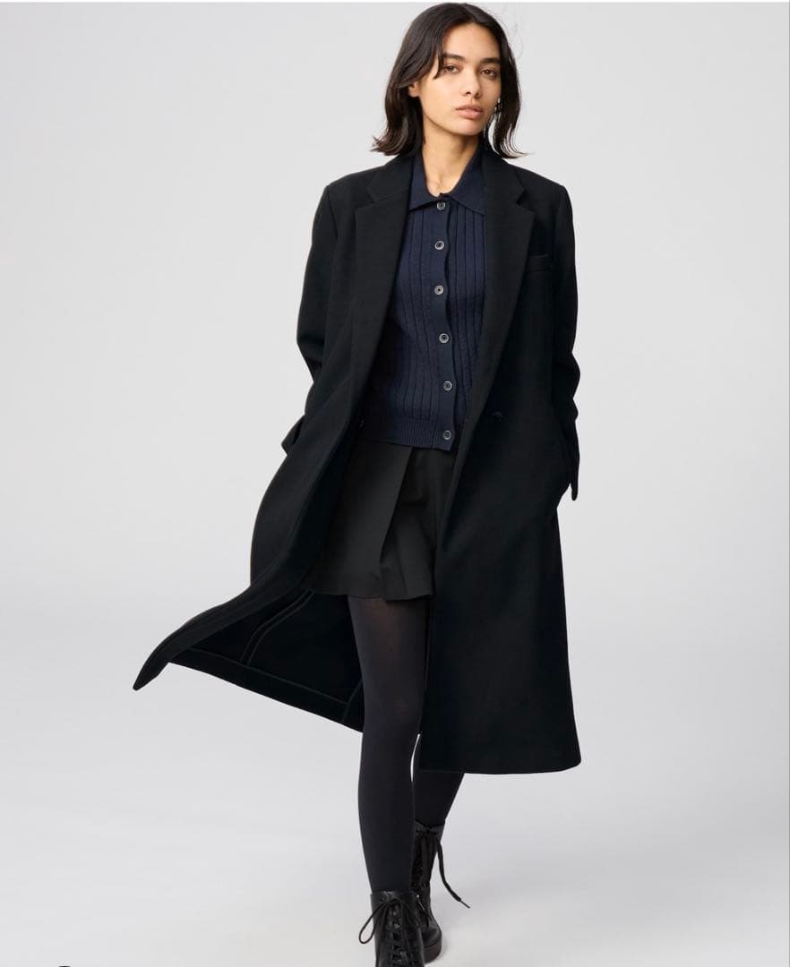 UNIQLO C ロングコート　黒　XL 2025