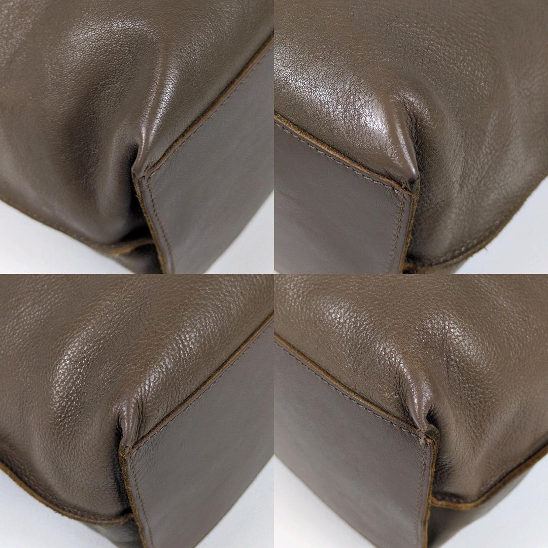 イルビゾンテ ハンドバッグ トートバッグ レザー グレージュ ロゴ型押し