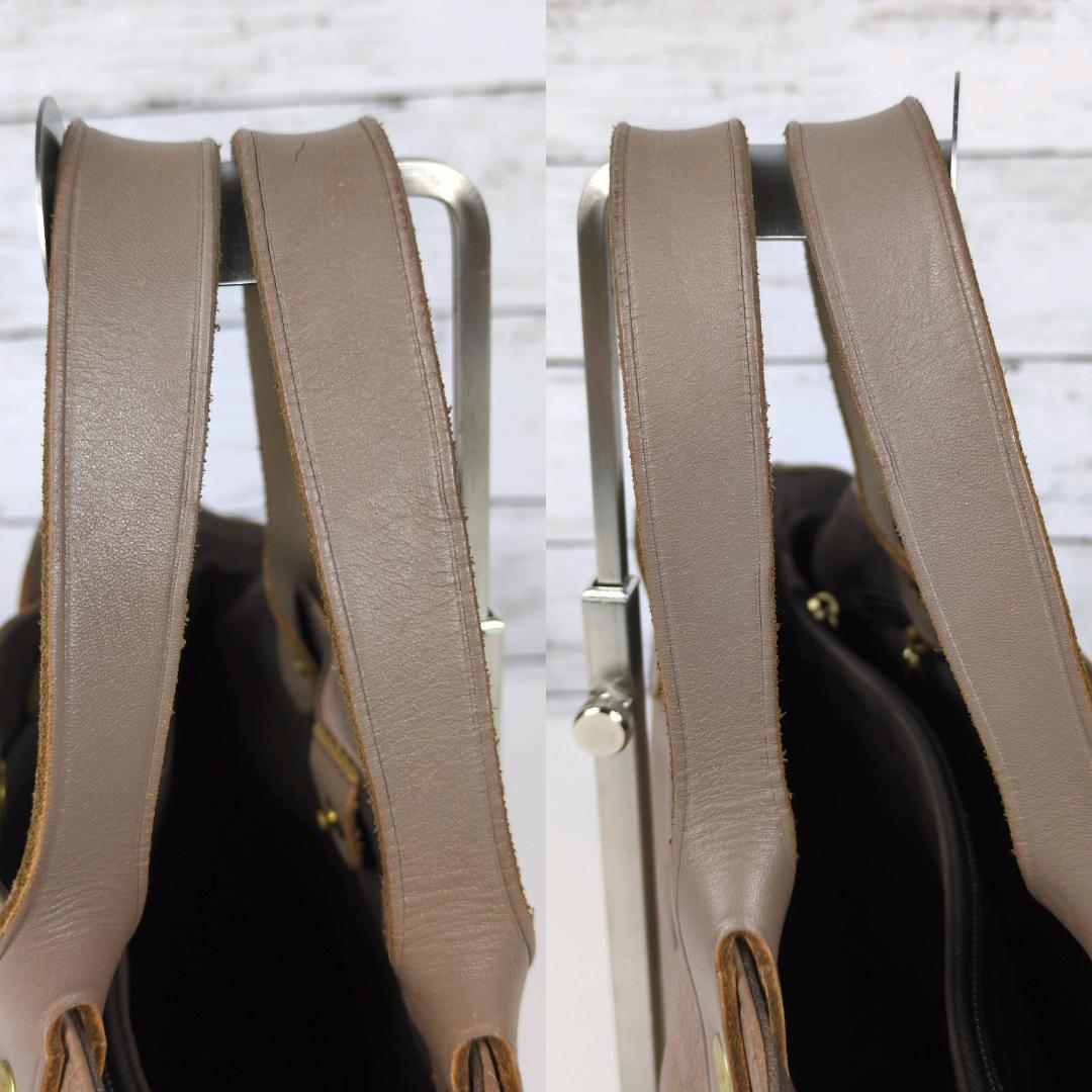 イルビゾンテ ハンドバッグ トートバッグ レザー グレージュ ロゴ型押し