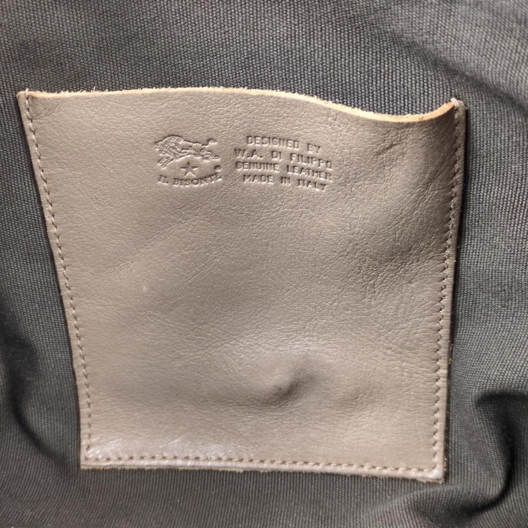 イルビゾンテ ハンドバッグ トートバッグ レザー グレージュ ロゴ型押し