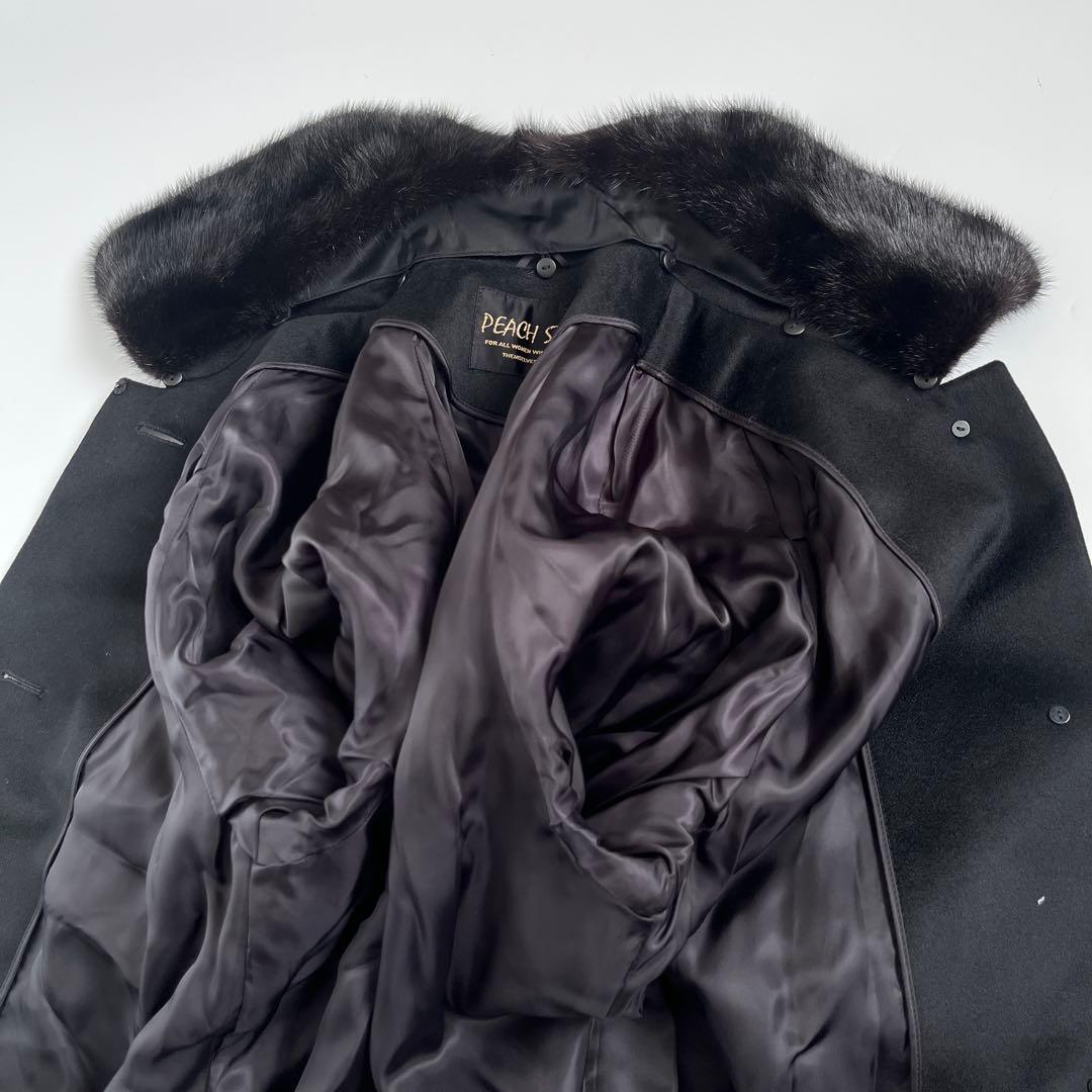 極美品✨カシミヤ100% マキシ丈ロングコート SAGA MINK 2WAY