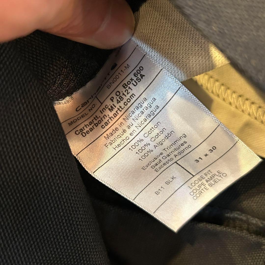 新品 カーハート B11 ウォッシュド ダック ペインター パンツ黒 31x30