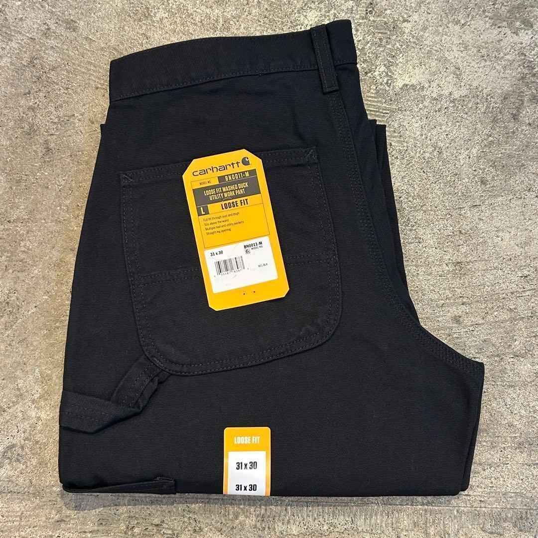 新品 カーハート B11 ウォッシュド ダック ペインター パンツ黒 31x30