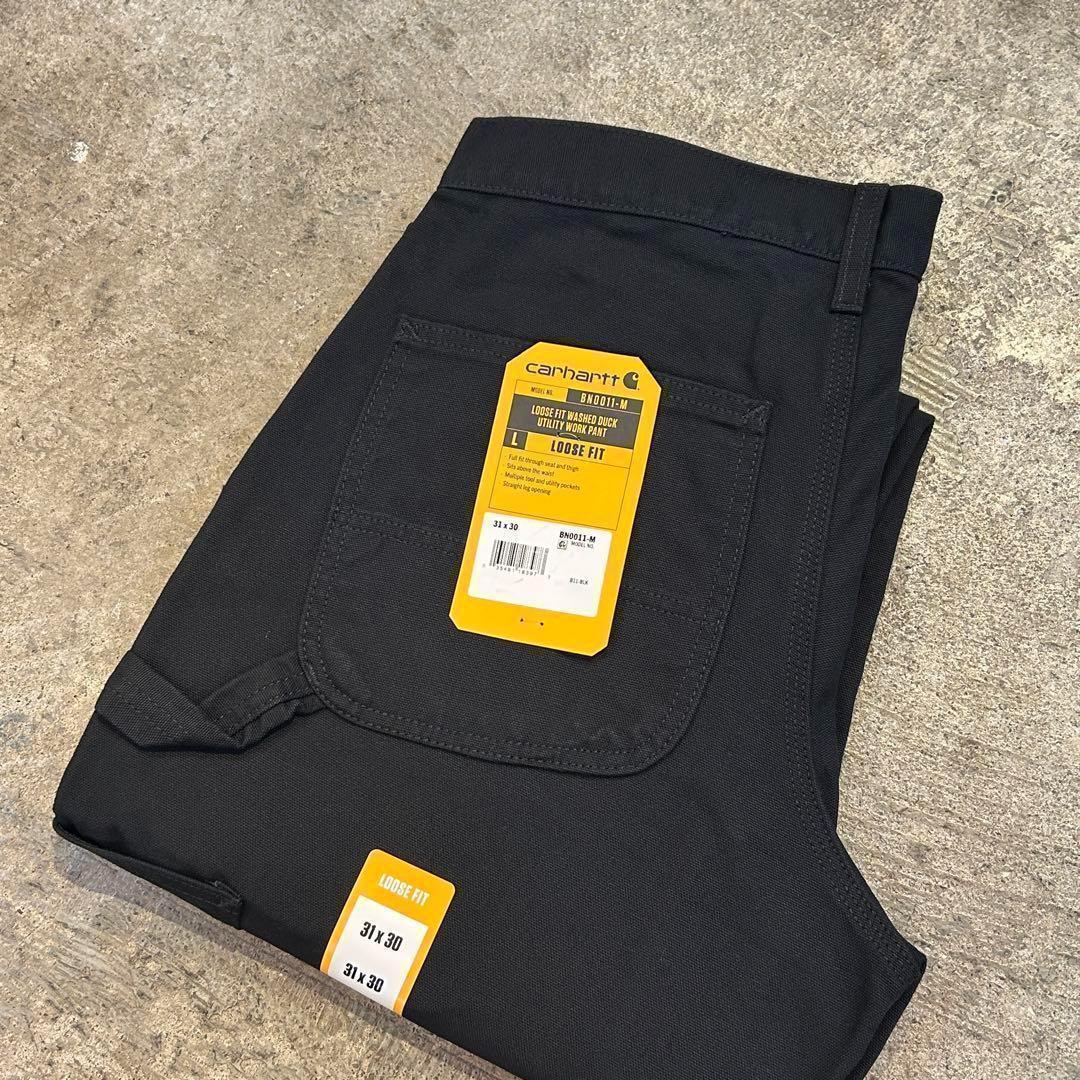 新品 カーハート B11 ウォッシュド ダック ペインター パンツ黒 31x30