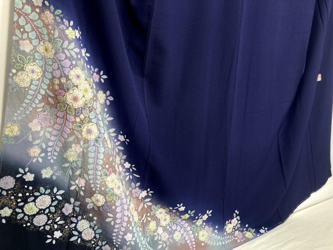 未使用 翠山工房 辻が花 絞り やまと 辻ヶ花 袷 訪問着 紫 黒 紫紺1388