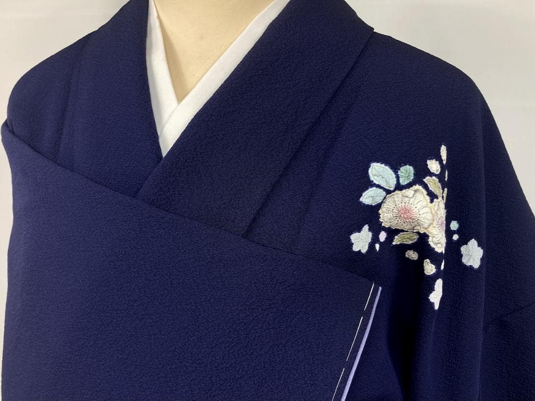 未使用 翠山工房 辻が花 絞り やまと 辻ヶ花 袷 訪問着 紫 黒 紫紺1388