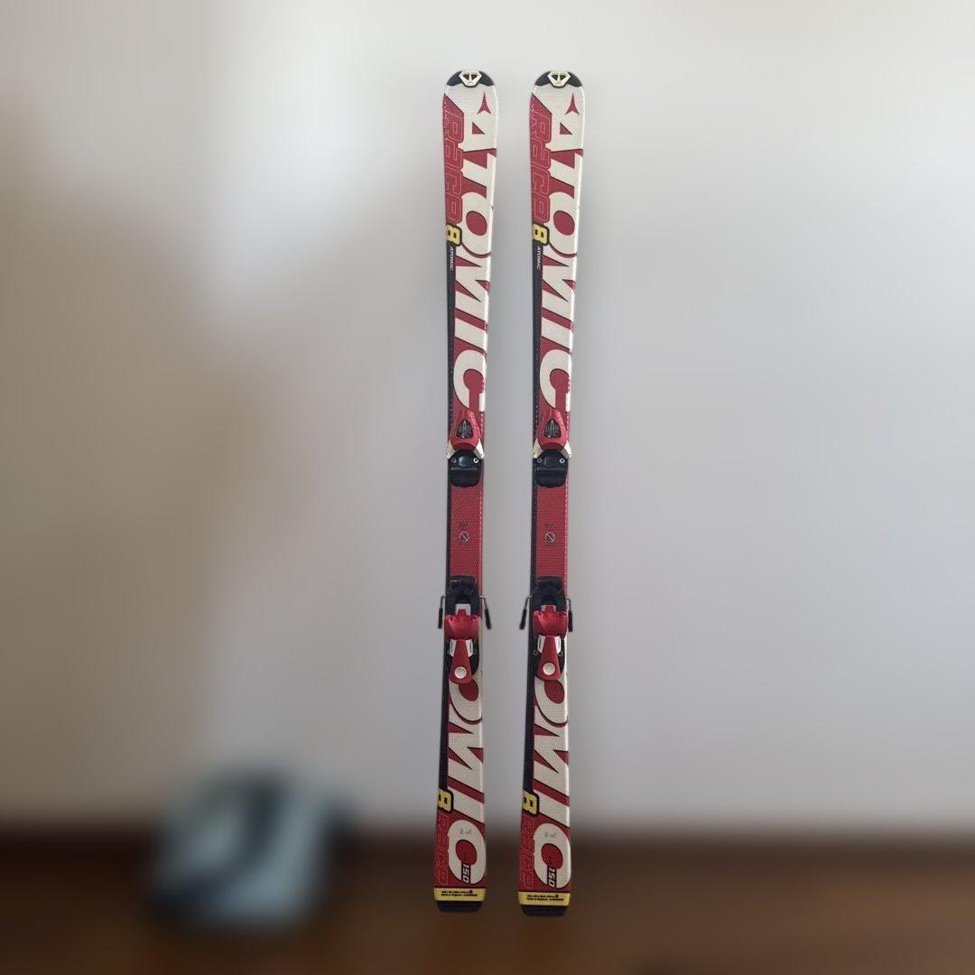 Atomic スキー板 赤 白 バインディング付き　150