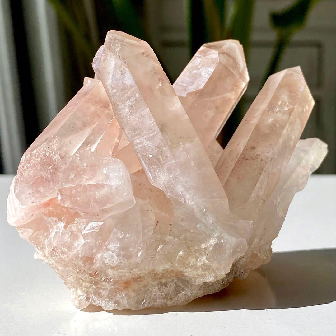 【 天然石 ピンク リチウム クォーツ クラスター 原石 ブラジル産 】