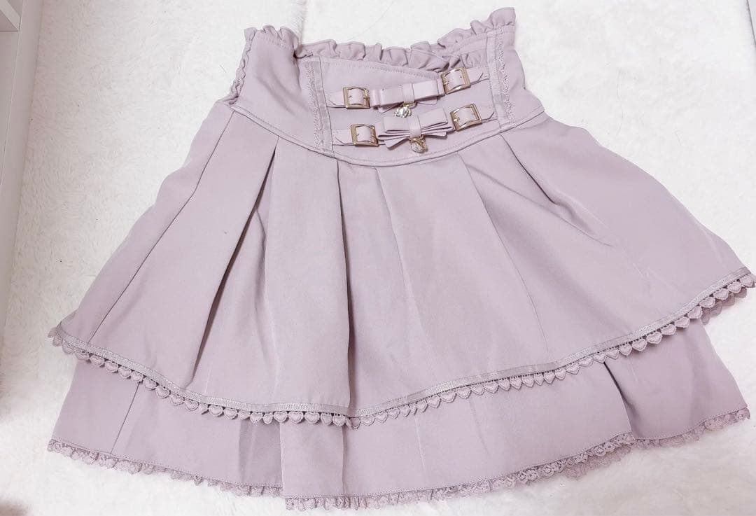 LIZLISA リズリサ 2連リボンベルトスカパン ピンク