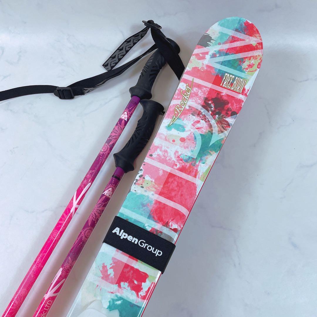 【使用1回極美品】レディース フリースタイル スキー板 ３点セット 130