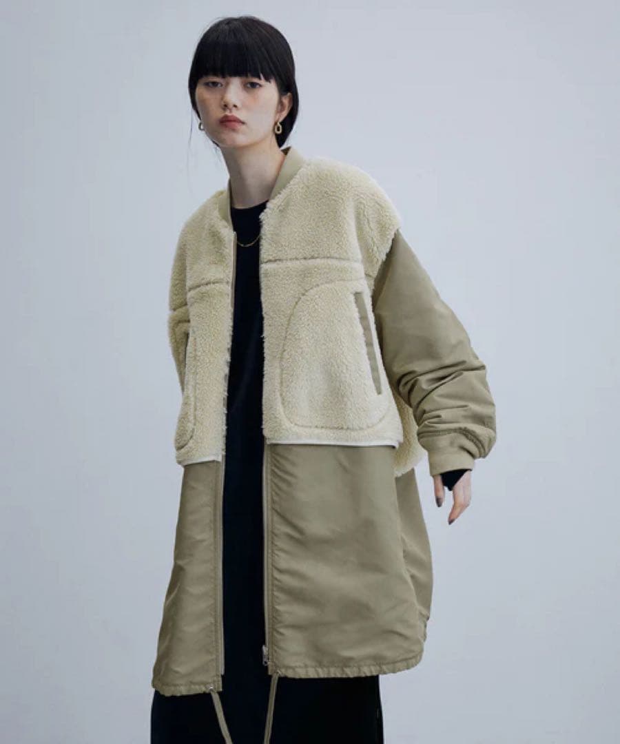 アダムエロペ《ドラマ着用》【サステナブル】MA-1ボアリバーシブルコート