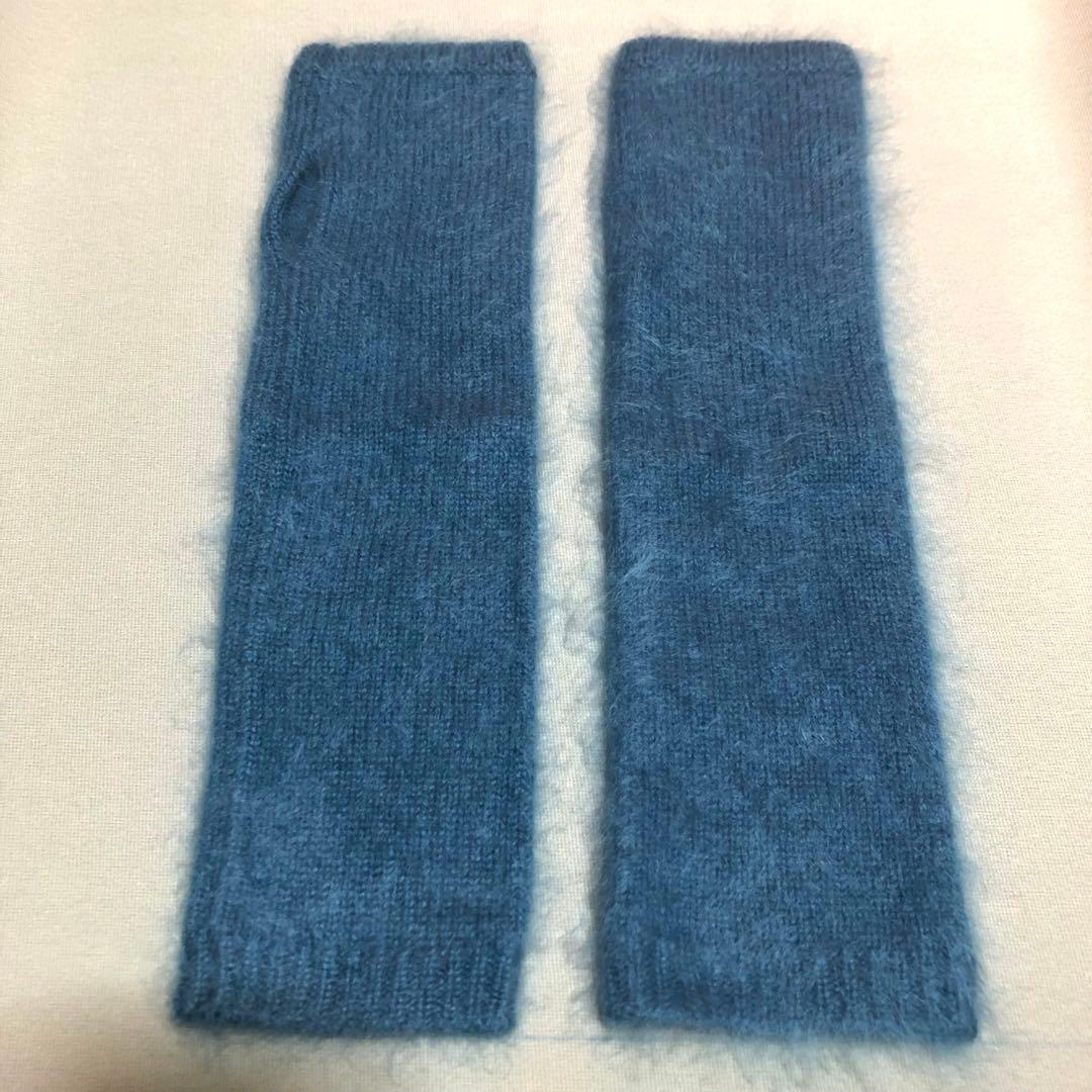 suzuki takayuki カシミヤ100%アームウォーマー ブレインブルー