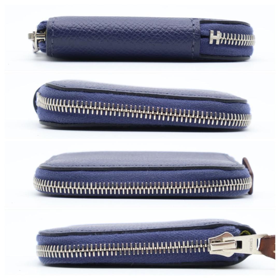 【極美品】HERMES アザップシルクイン　ケース　小銭入れ　ネイビー