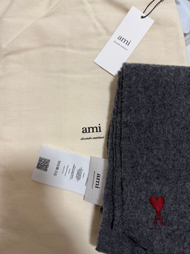 ami paris アミパリス マフラー グレー