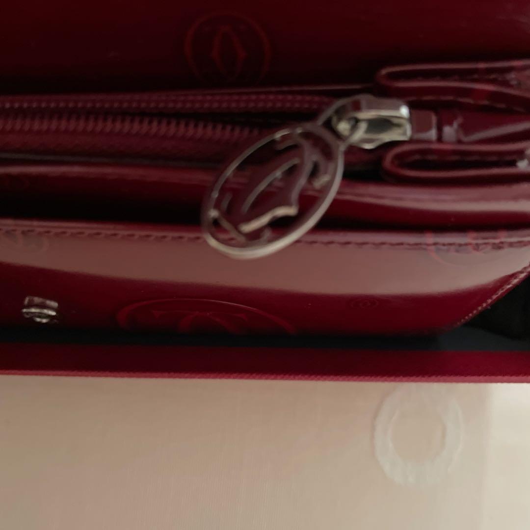 Cartier ワインレッド happy birthday長財布