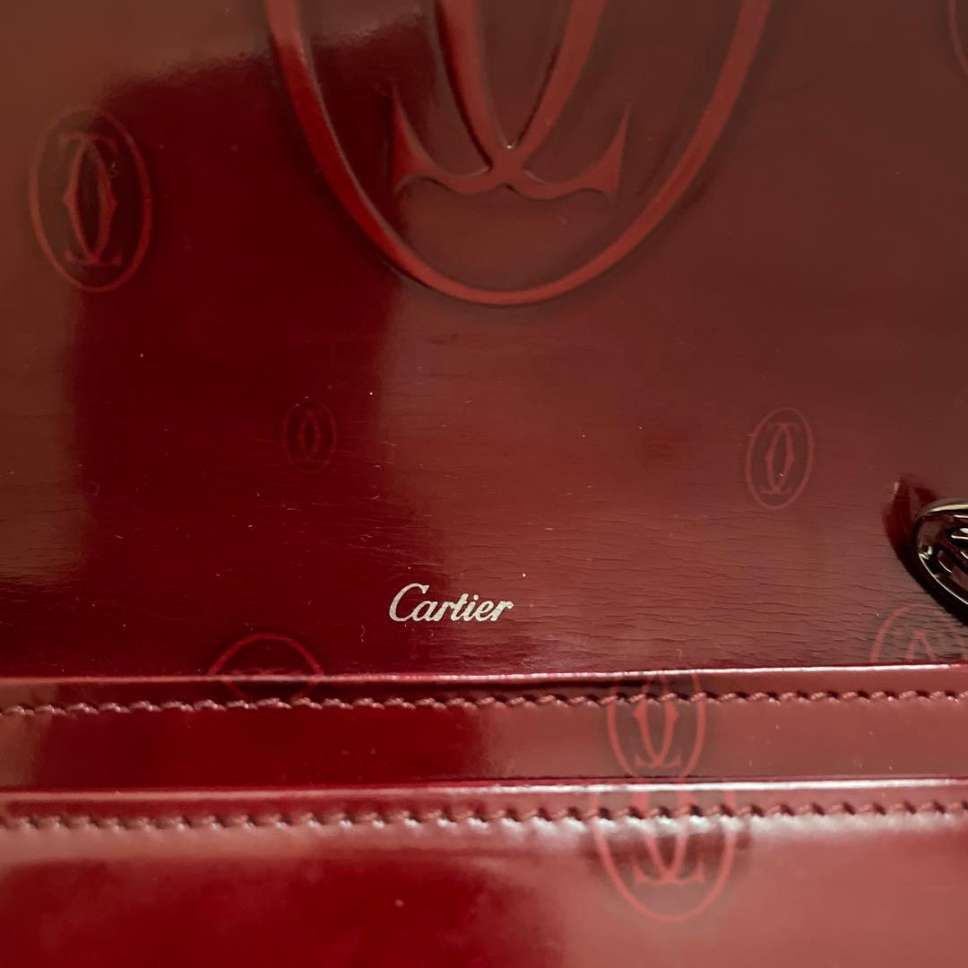 Cartier ワインレッド happy birthday長財布