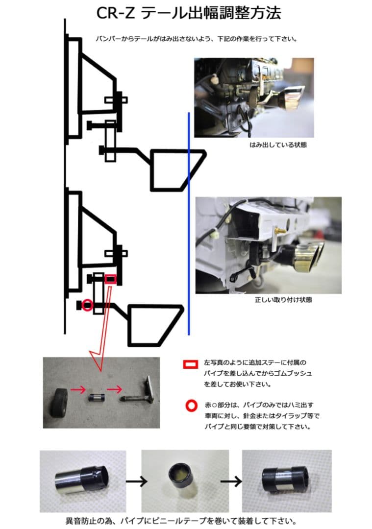 CR-Z NOBLESSE センター 2本出しマフラー 専用ディフューザーセット