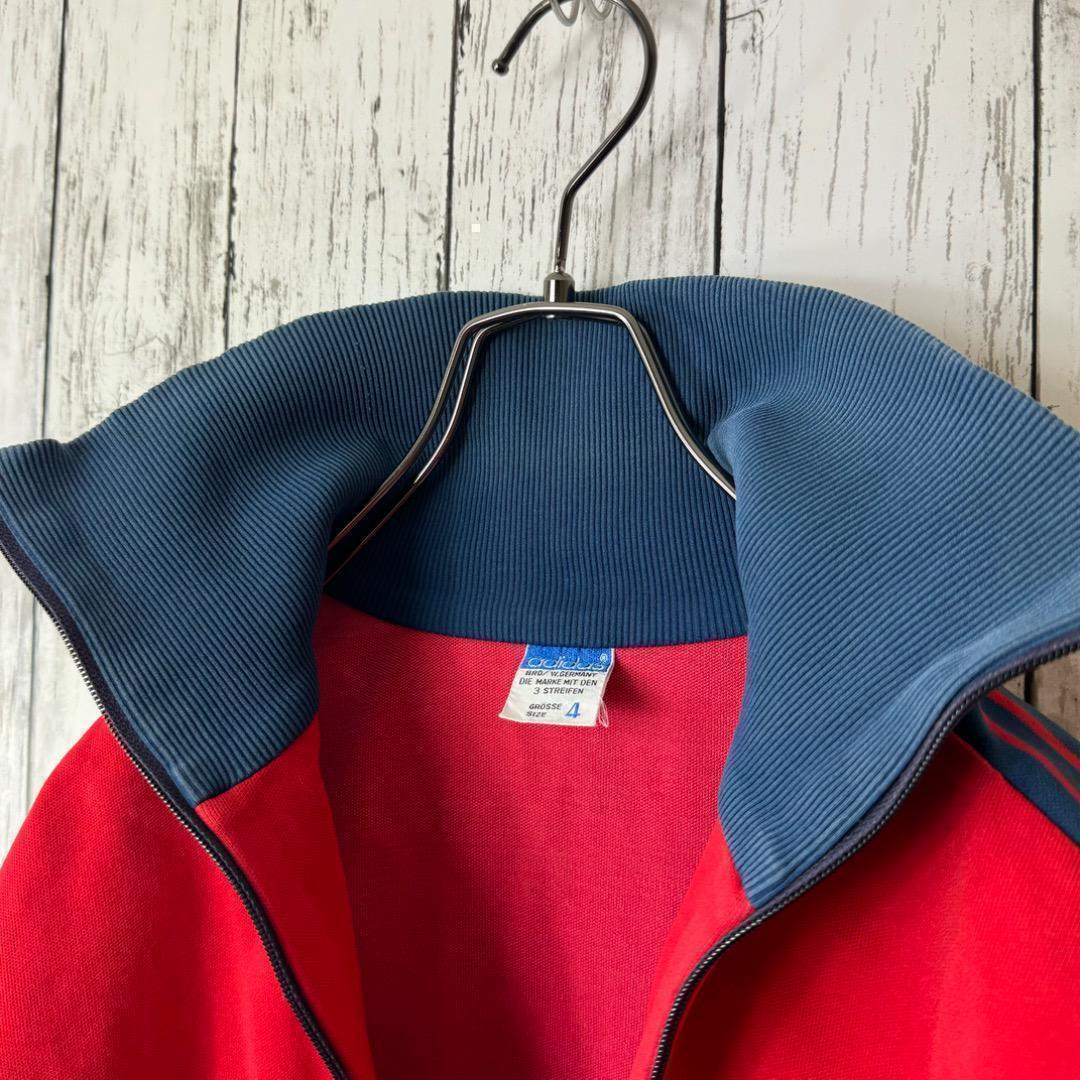 【超希少】アディダス デサント ジャージ レッド ネイビー 4号 L 赤 青