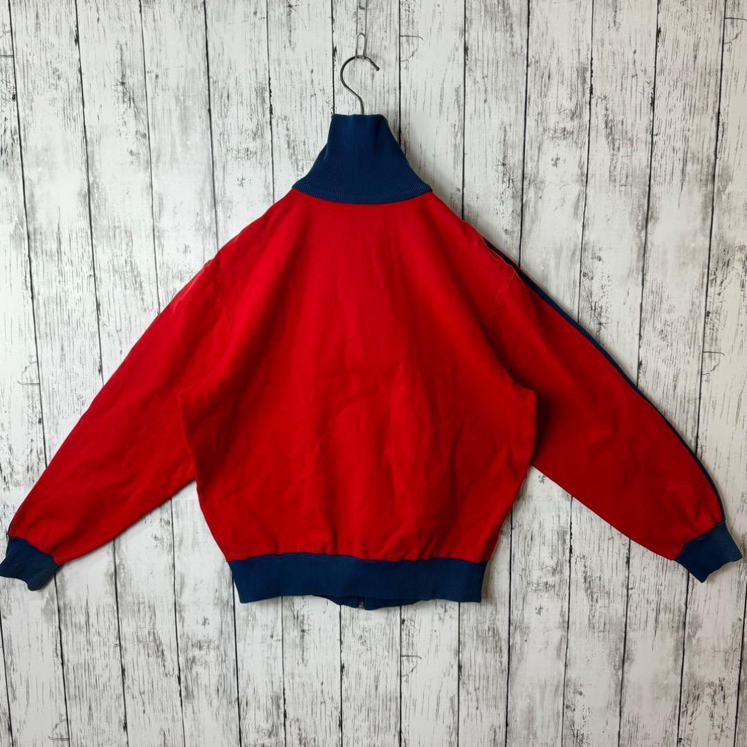 【超希少】アディダス デサント ジャージ レッド ネイビー 4号 L 赤 青