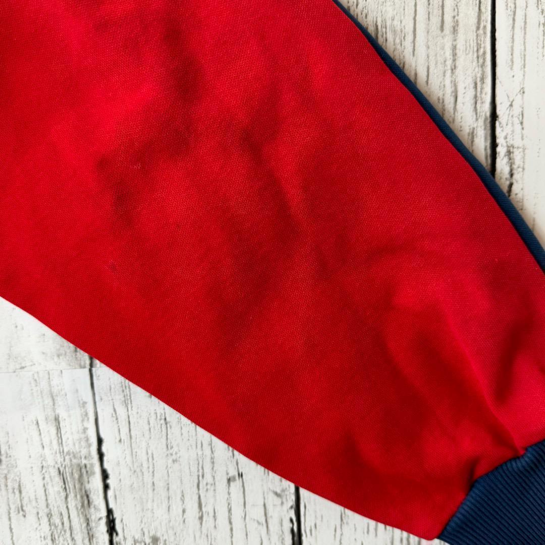 【超希少】アディダス デサント ジャージ レッド ネイビー 4号 L 赤 青