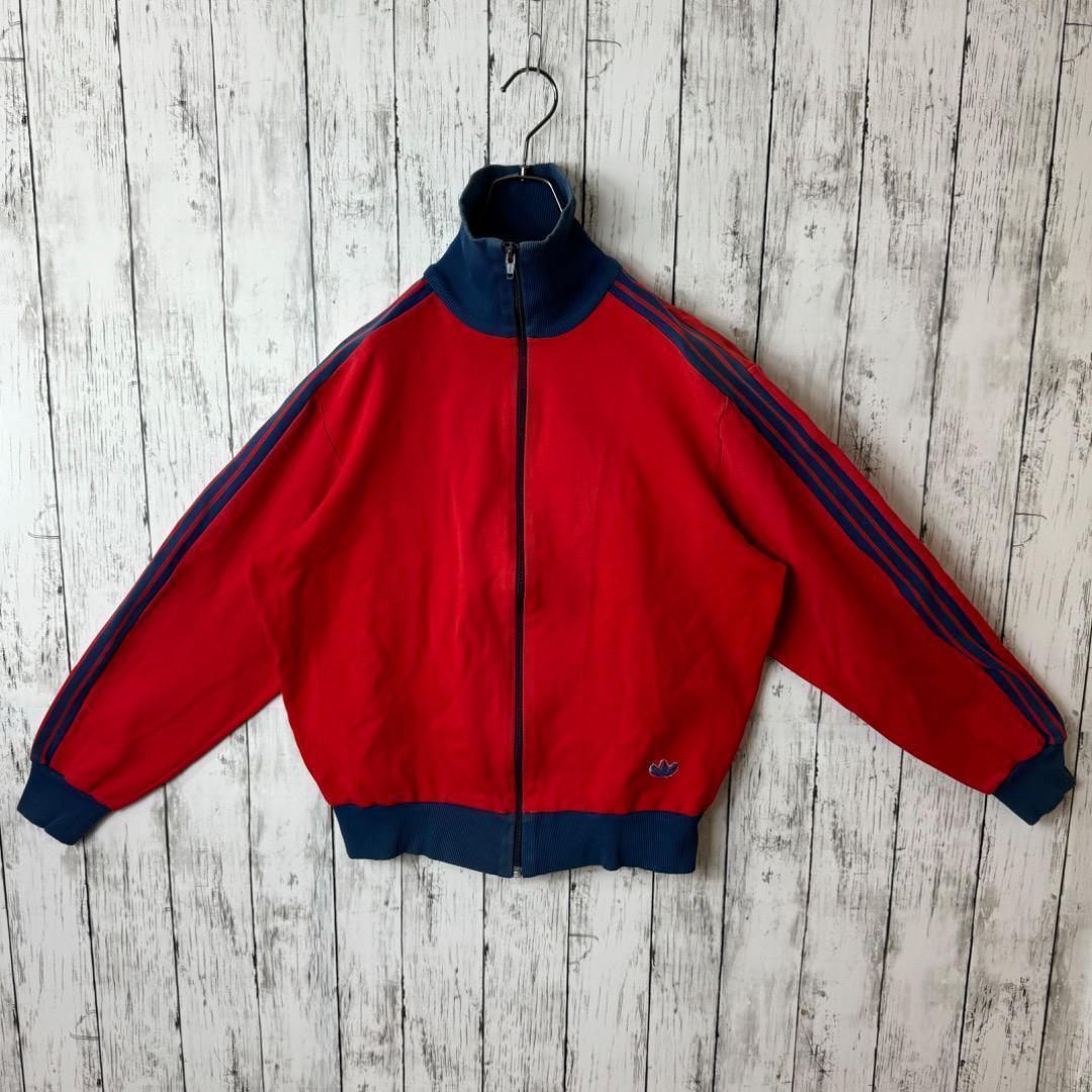 【超希少】アディダス デサント ジャージ レッド ネイビー 4号 L 赤 青