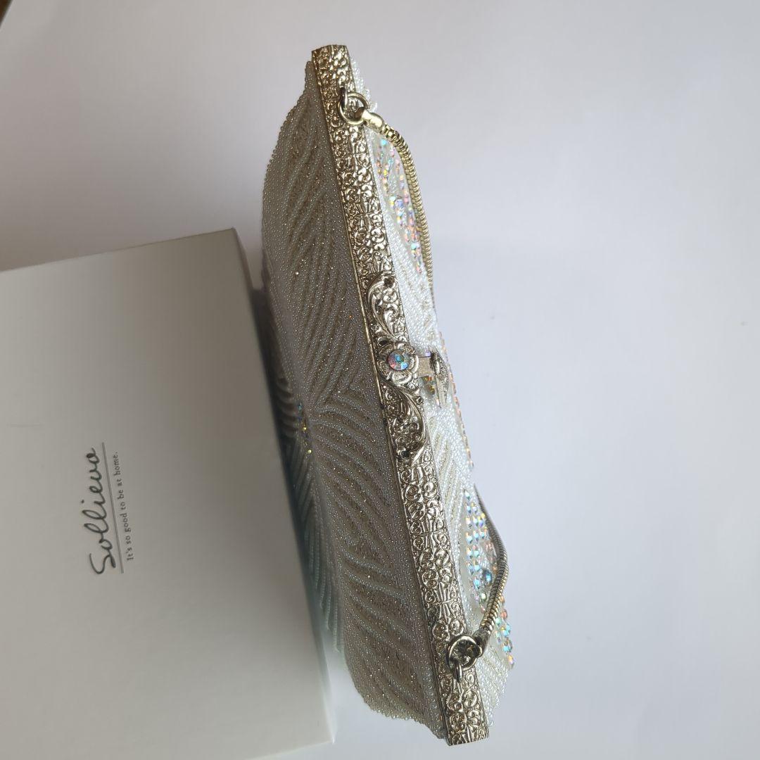 貴重可愛い✨昭和レトロなレアなビーズバッグ　はしもと　白　和小物　洋　夏コーデ