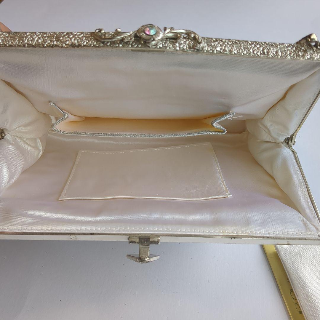 貴重可愛い✨昭和レトロなレアなビーズバッグ　はしもと　白　和小物　洋　夏コーデ