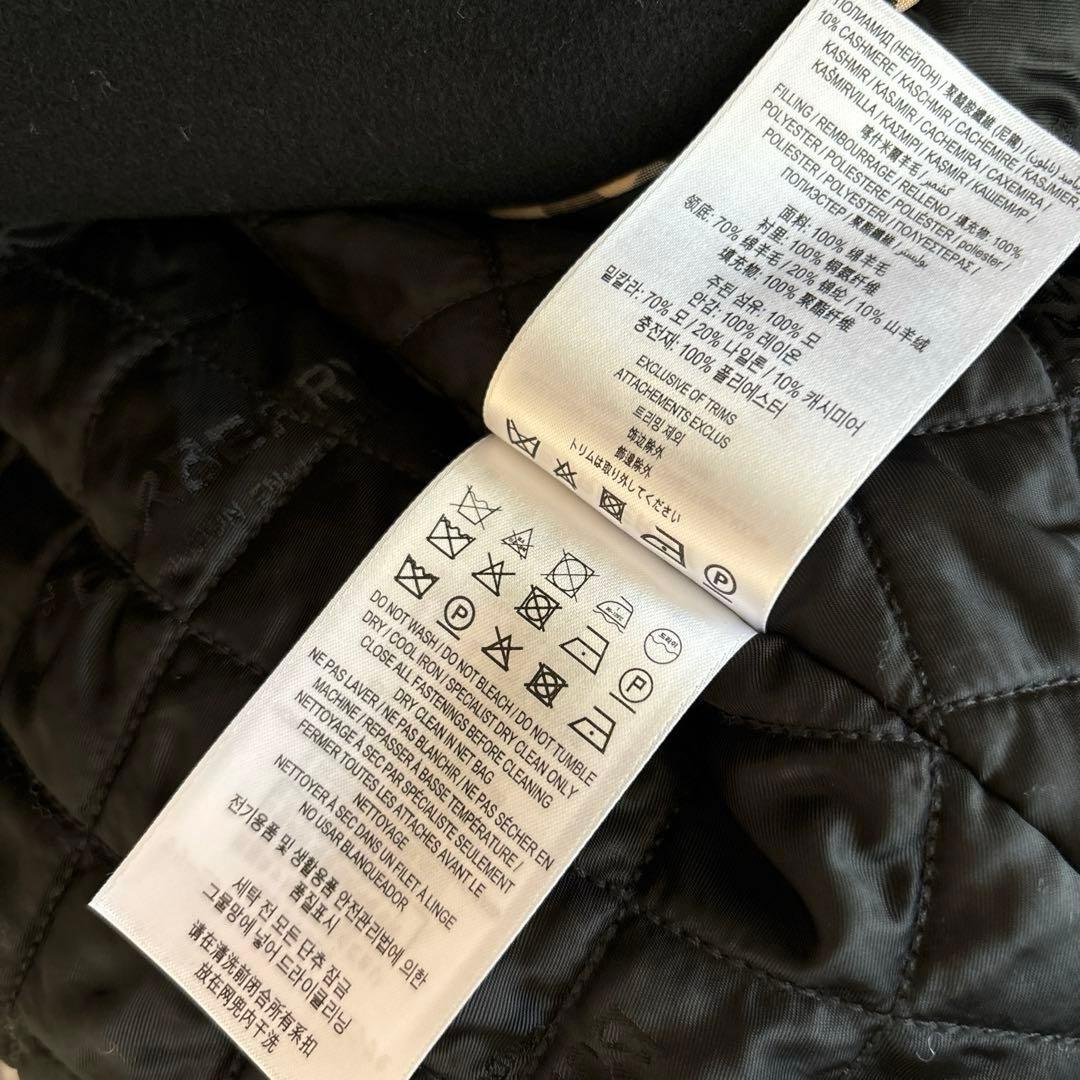 バーバリーロンドン エンベリッシュト メルトンウール スウィングコート 140黒