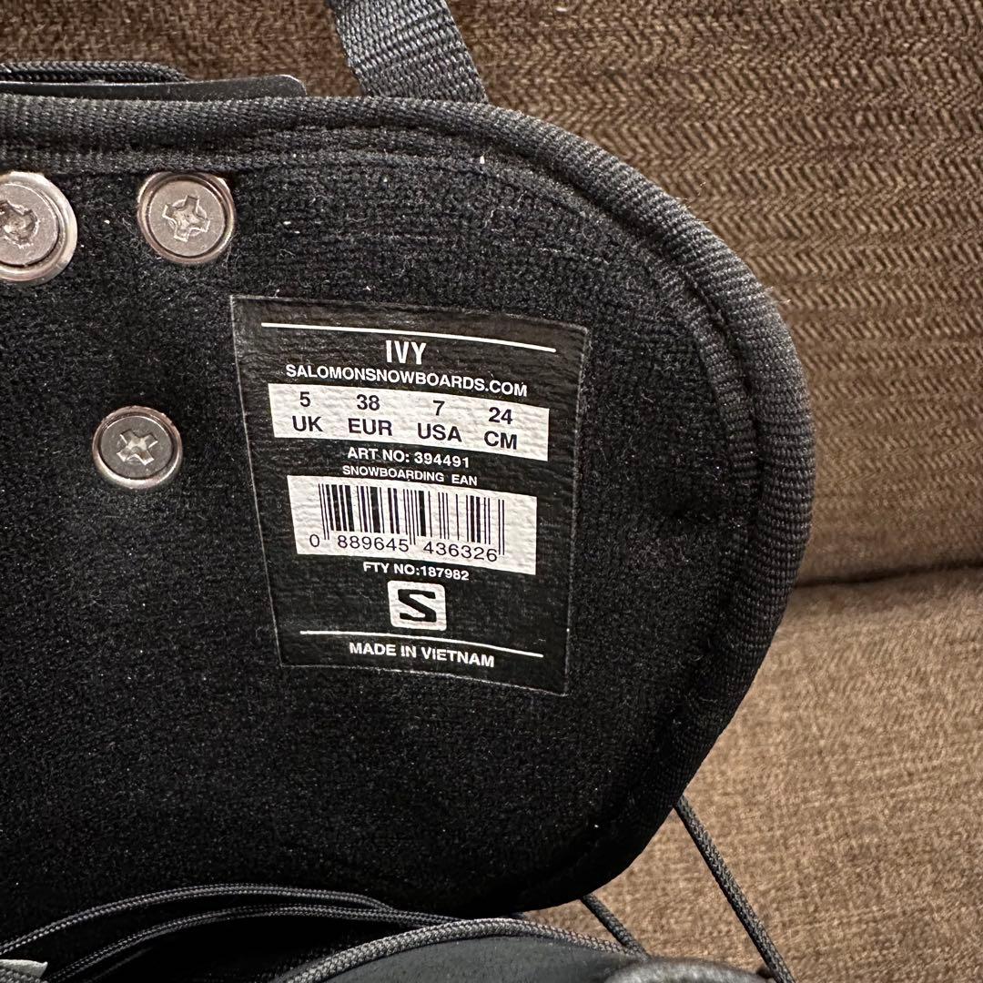 【美品】サロモン　女性用スノーボードブーツ ブラック　24cm