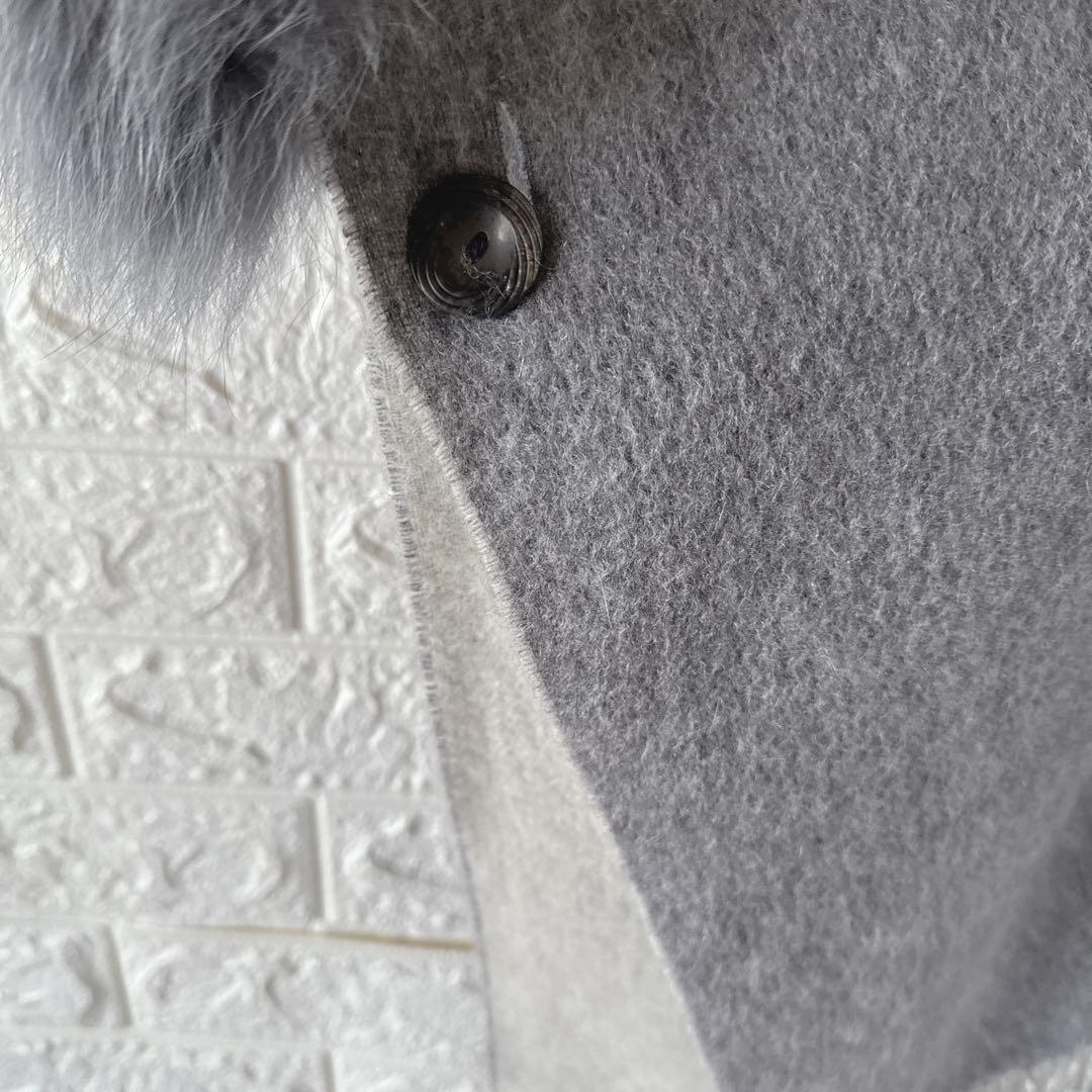 【ゆまぷり美品】DAMA カシミヤ100% フォックスファー ポンチョ