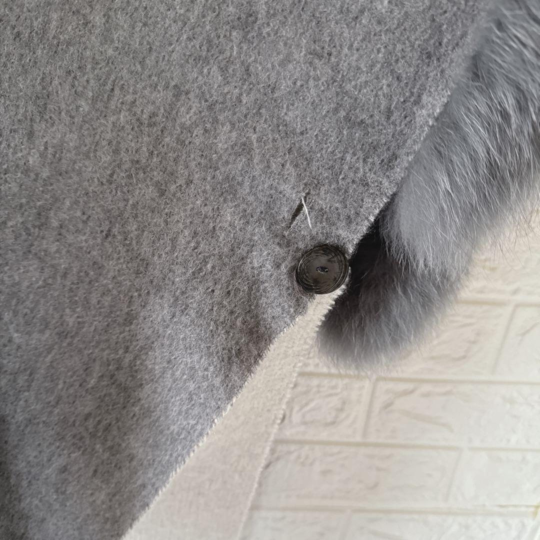 【ゆまぷり美品】DAMA カシミヤ100% フォックスファー ポンチョ