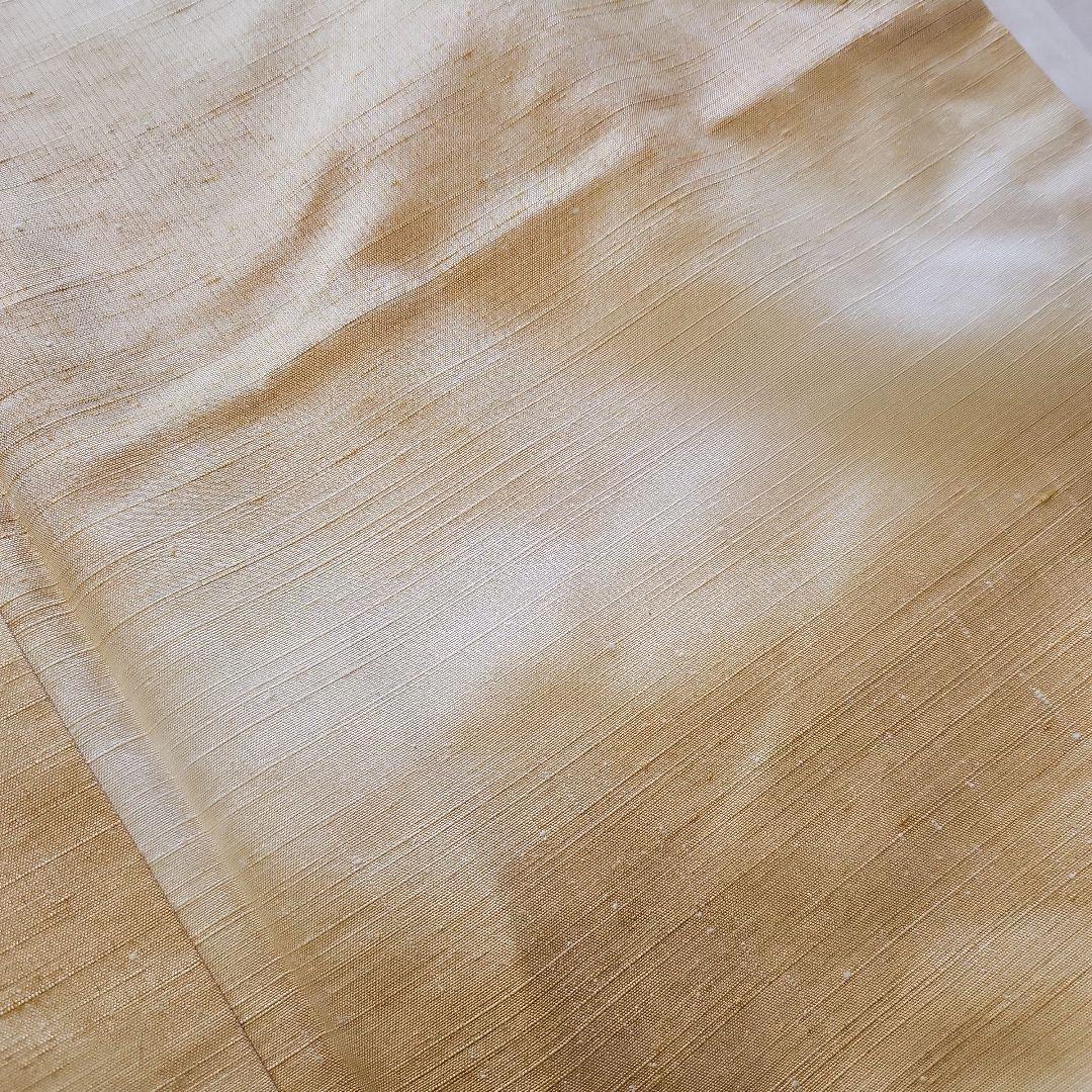 最終お値下げ‼️☆紬☆単衣☆居敷当て付き☆薄い黄土色の暈し☆横段☆身幅たっぷり