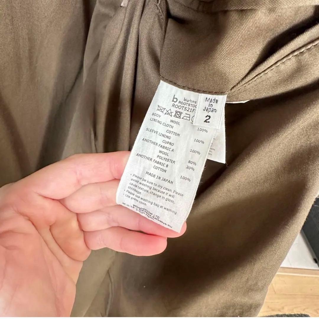 ブラームス blurhms ウールメルトンダッフルコート size2カーキグレー
