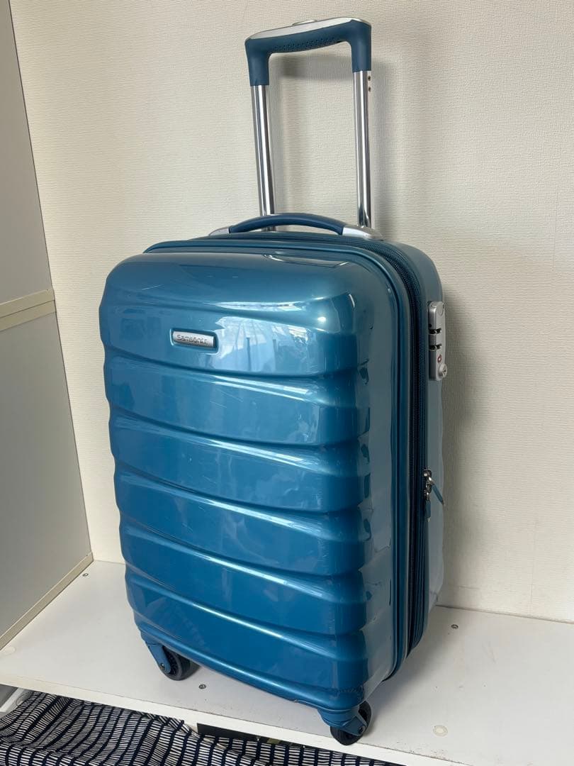 サムソナイト/スーツケース/オーバル/4輪/ブルー/37L/エクスパンダブル