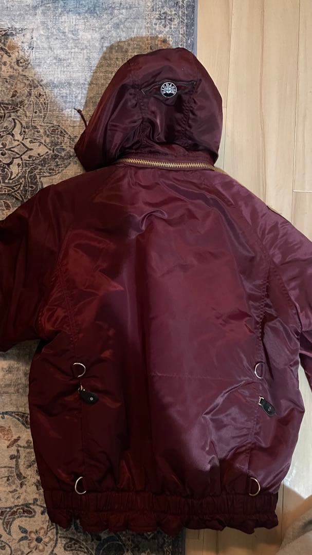 o*n様 バーガンディ MA-1ジャケット ダブルジッパー