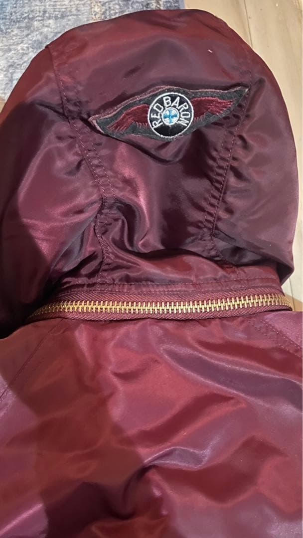 o*n様 バーガンディ MA-1ジャケット ダブルジッパー