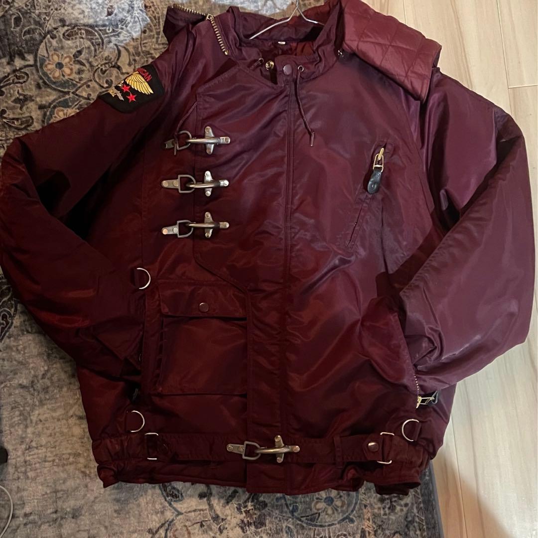 o*n様 バーガンディ MA-1ジャケット ダブルジッパー