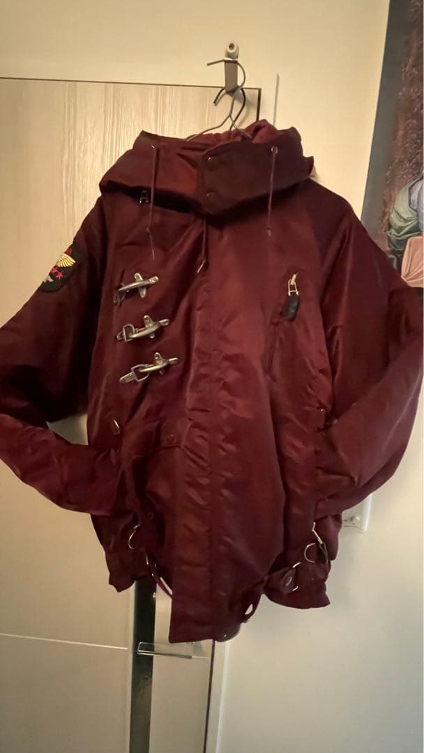 o*n様 バーガンディ MA-1ジャケット ダブルジッパー