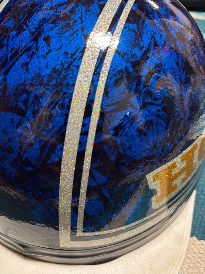 HONDA コルク半ヘルメット 青ラップ塗装