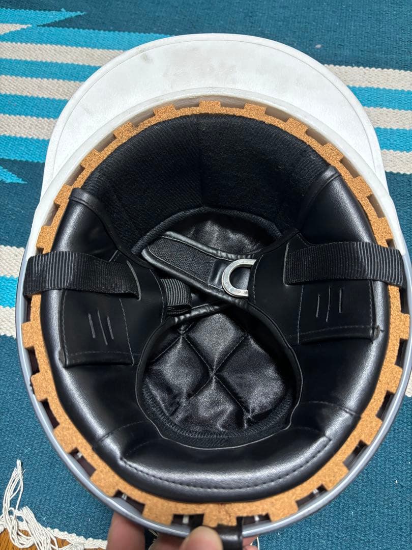 HONDA コルク半ヘルメット 青ラップ塗装