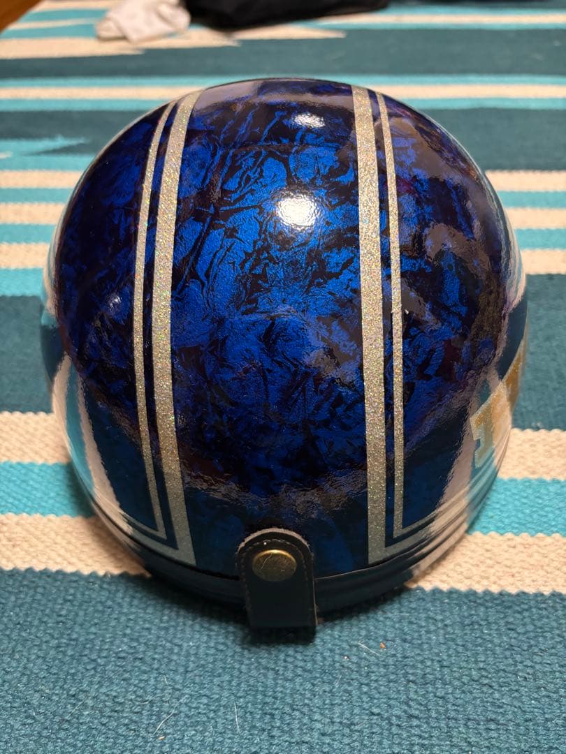 HONDA コルク半ヘルメット 青ラップ塗装