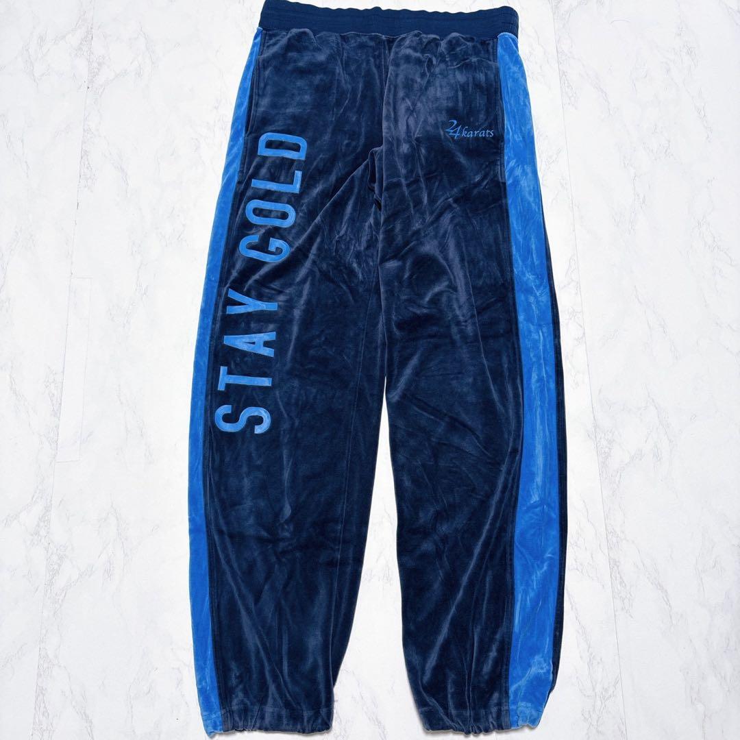 24karats ベロア ジャージセットアップ 上下セット L ブルー