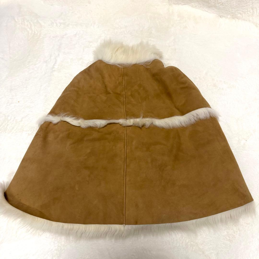 美品 COACH コーチ ポンチョ ムートン ファー ターンロック M アウター