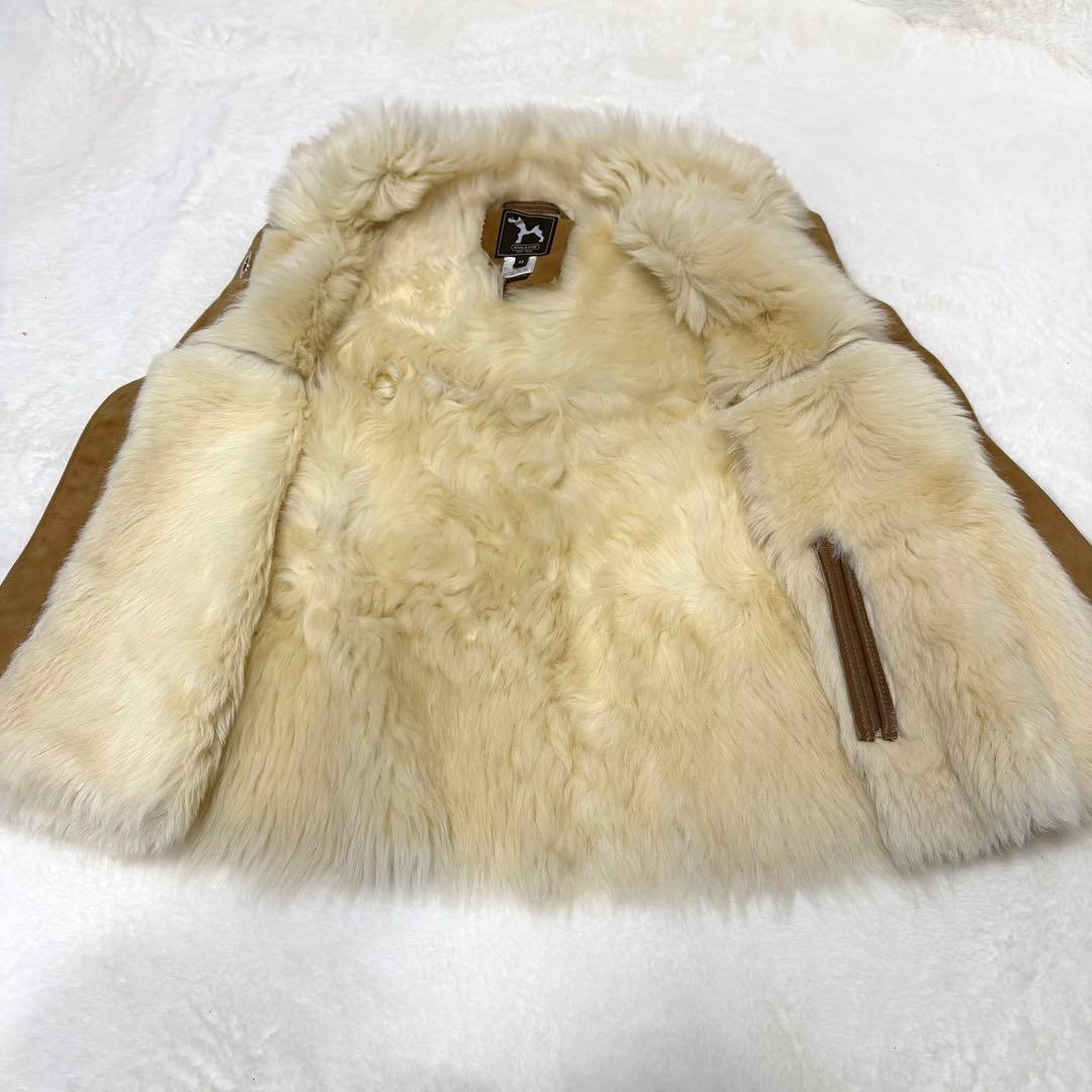 美品 COACH コーチ ポンチョ ムートン ファー ターンロック M アウター