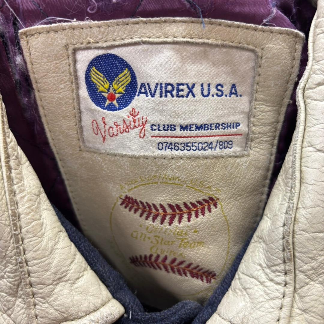 AVIREX RED SKY ウール × レザー スタジャン DM993