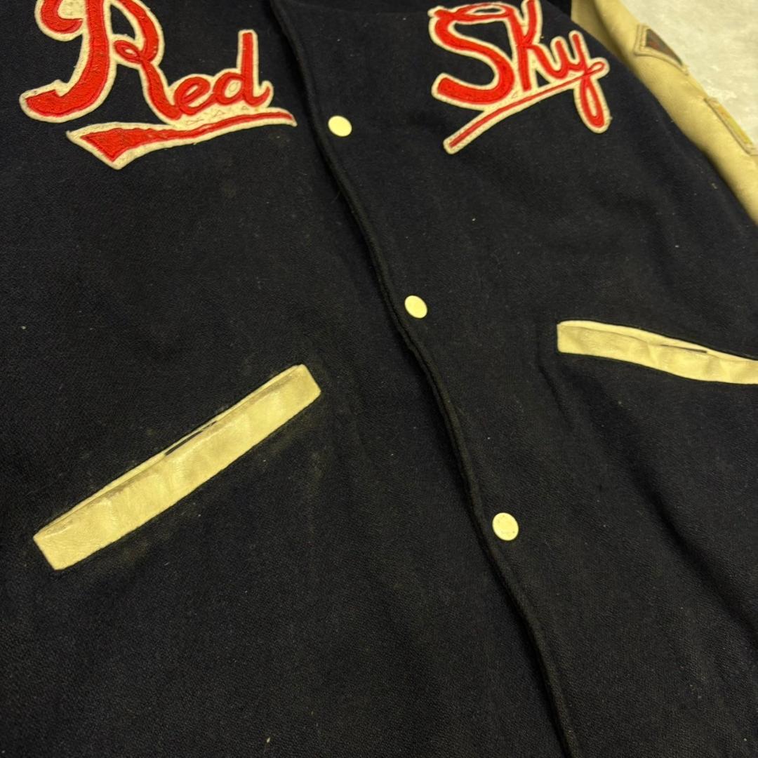 AVIREX RED SKY ウール × レザー スタジャン DM993