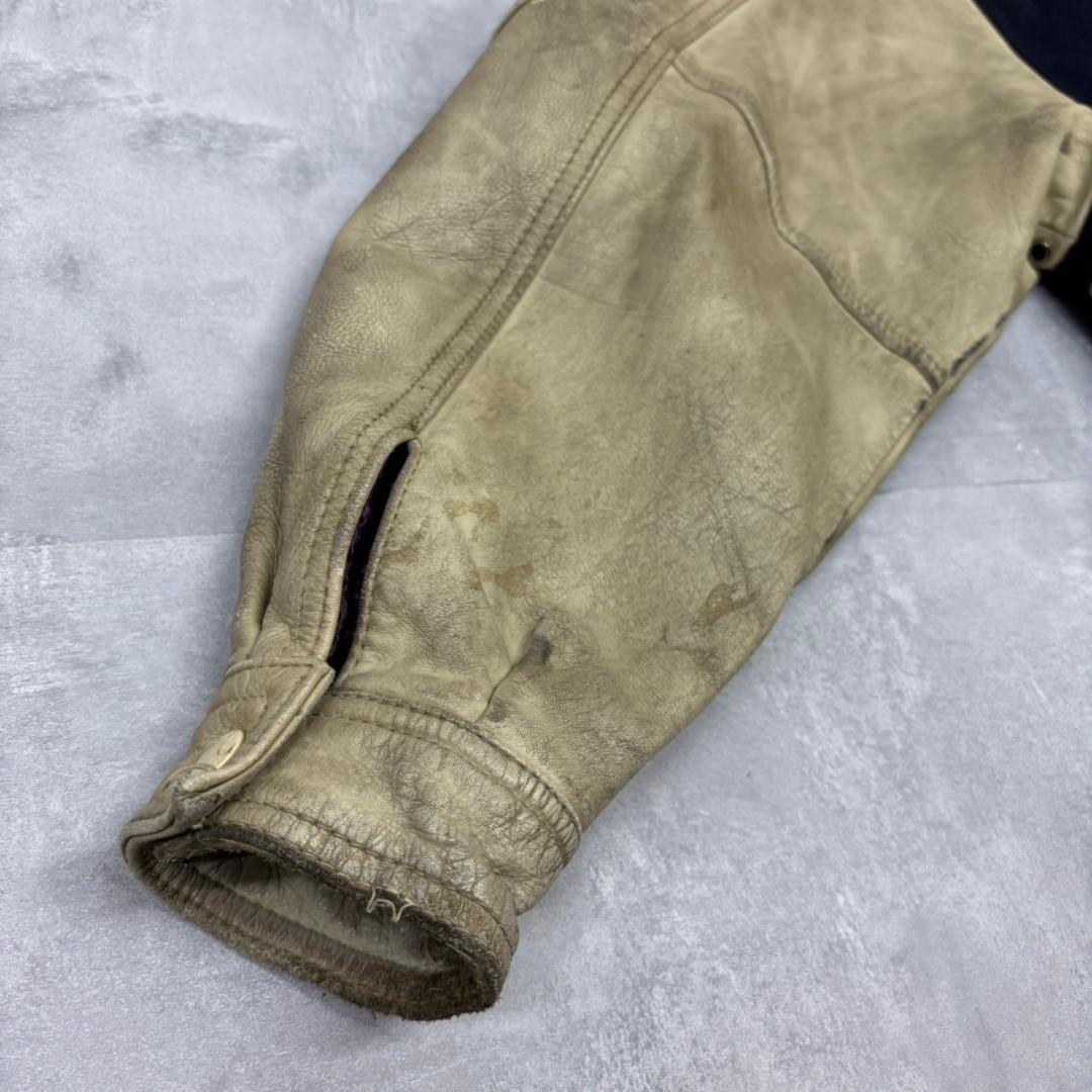 AVIREX RED SKY ウール × レザー スタジャン DM993