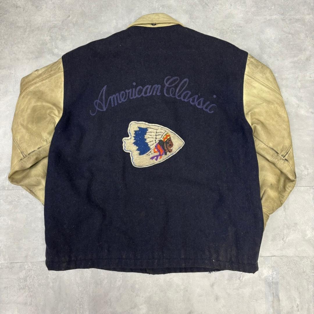 AVIREX RED SKY ウール × レザー スタジャン DM993