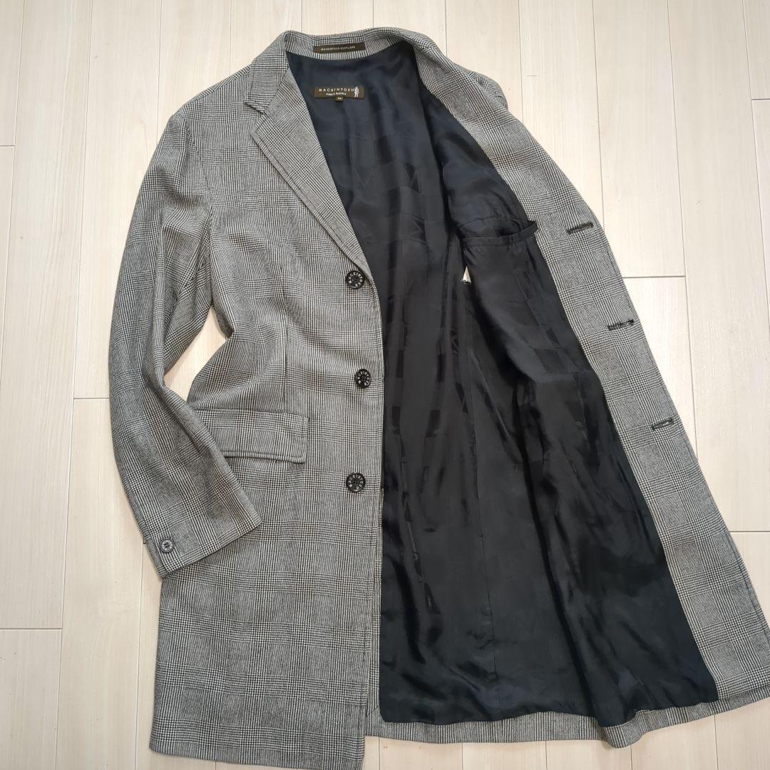 美品 マッキントッシュ チェスターコート グレンチェック 40サイズ イギリス製